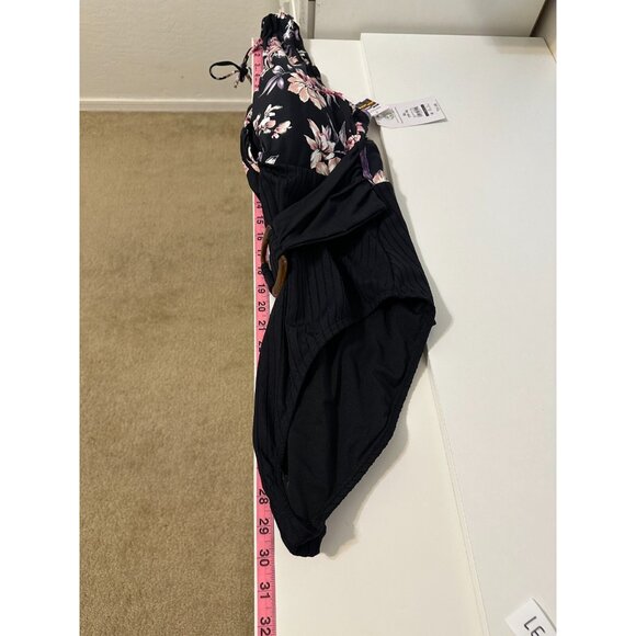 Tropical Floral Deep V neck Once Piece Swimsuit size XL Cheeky High Leg Travel - Picture 8 of 14